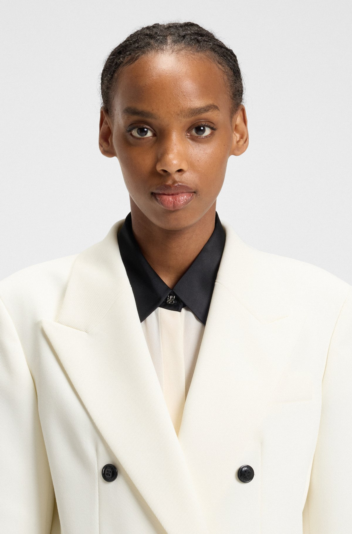RELAXED-FIT DOUBLE-BREASTED BLAZER IN STRETCH TWILL - 5