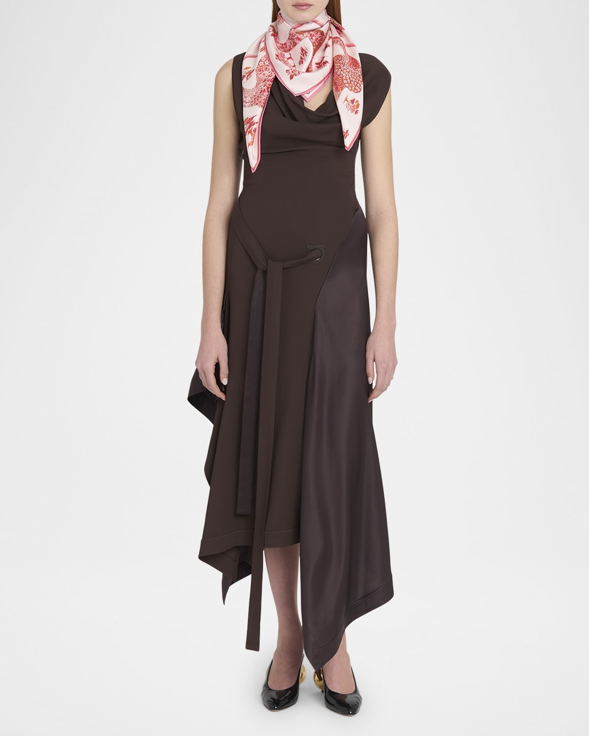 Rosa Patchwork Print Silk Foulard Scarf - 2