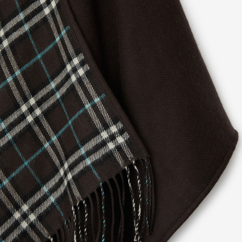 Check Wool Reversible Cape 7