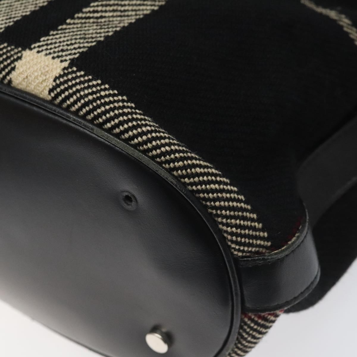 Burberry Nova Check Hand Bag Wool Black - 15