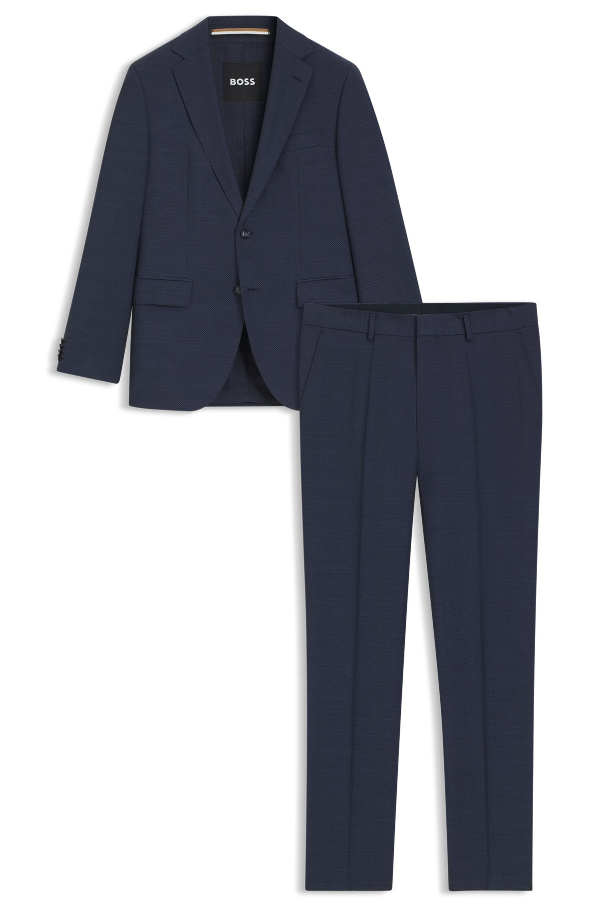 REGULAR-FIT SUIT IN MICRO-PATTERNED WOOL - 8