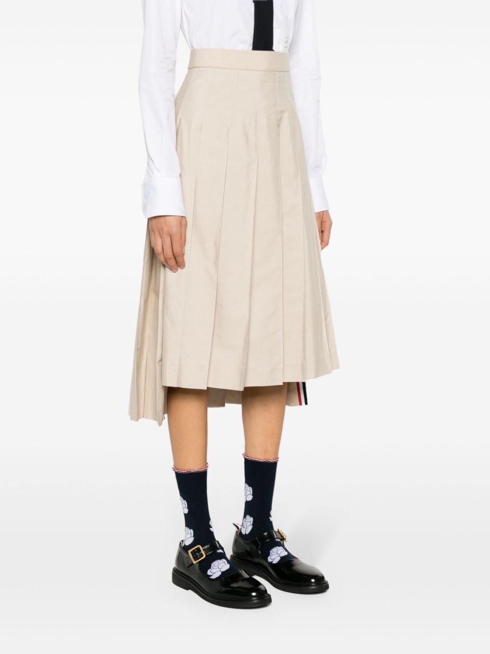 RWB-tab pleated midi skirt - 3