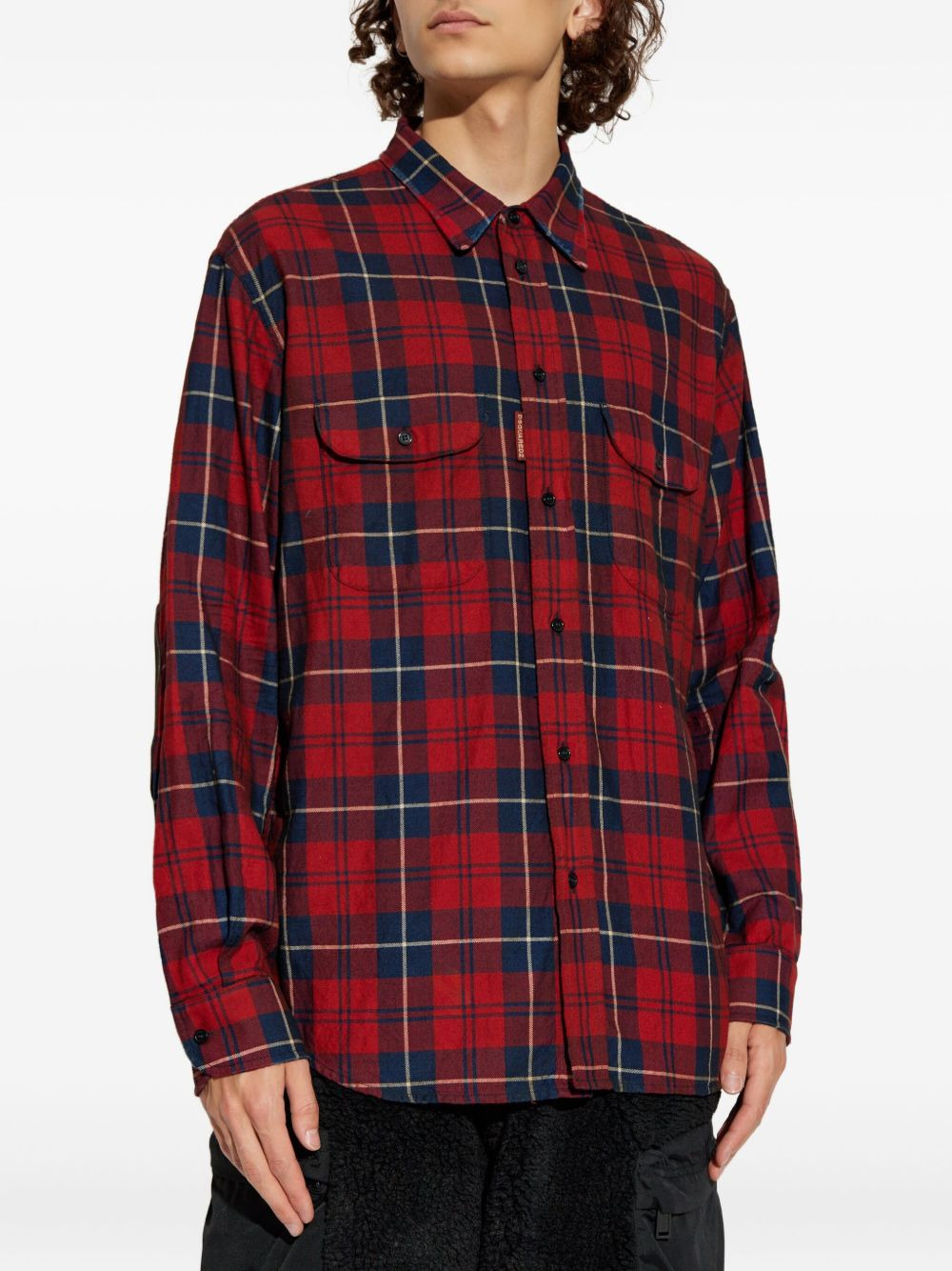 checked-pattern shirt - 3
