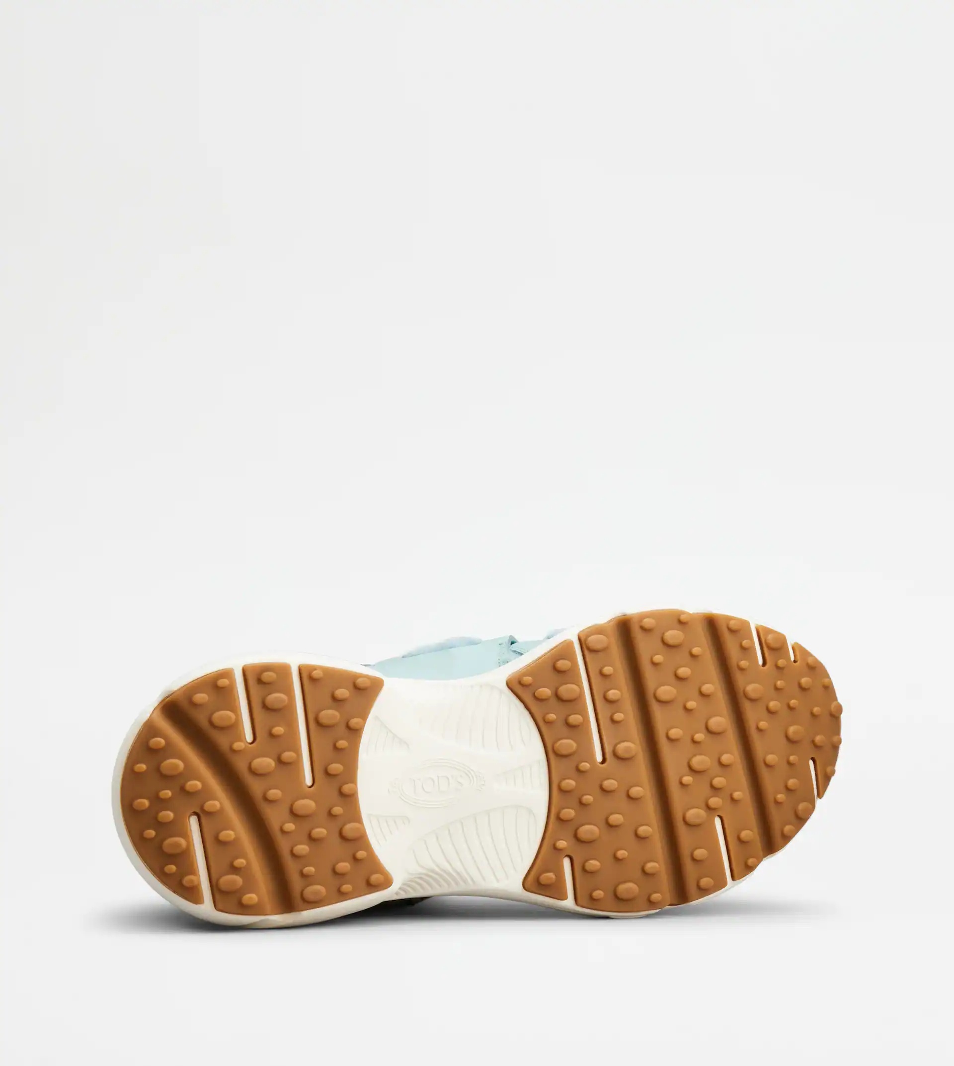 SNEAKERS IN LEATHER AND WOOL - LIGHT BLUE - 4