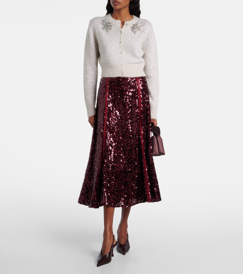 Erdem Sequined georgette midi skirt outlook
