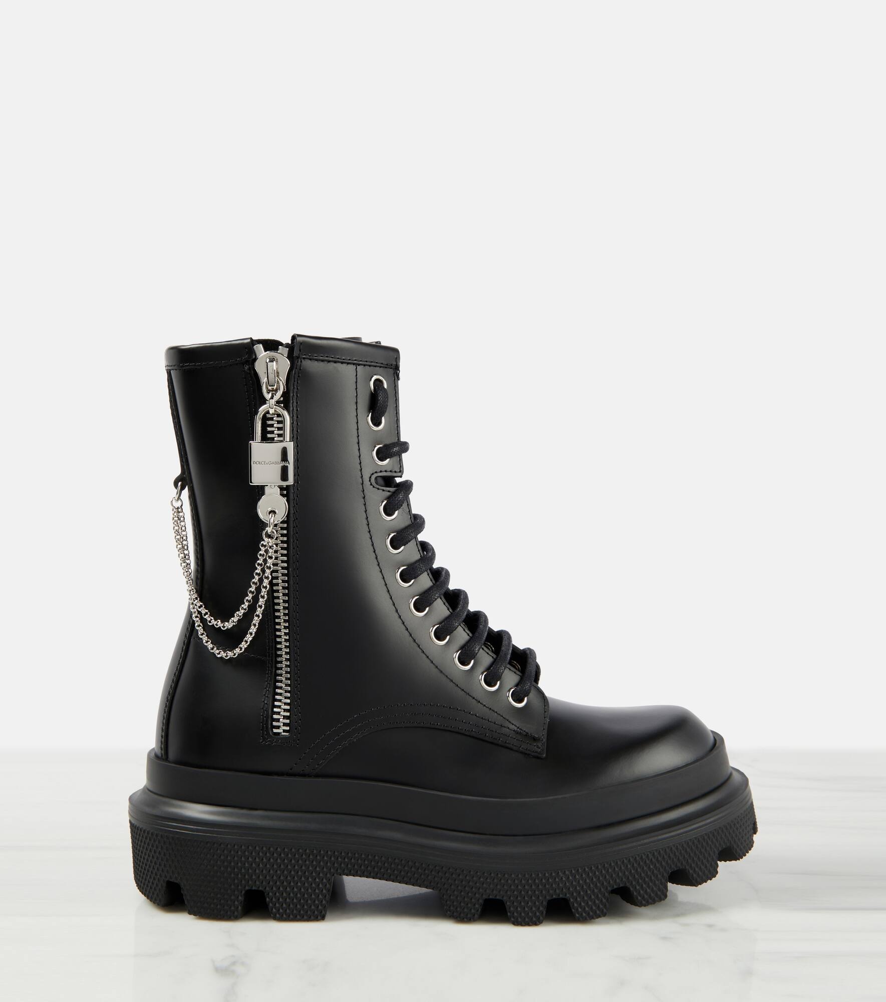 Leather combat boots - 6