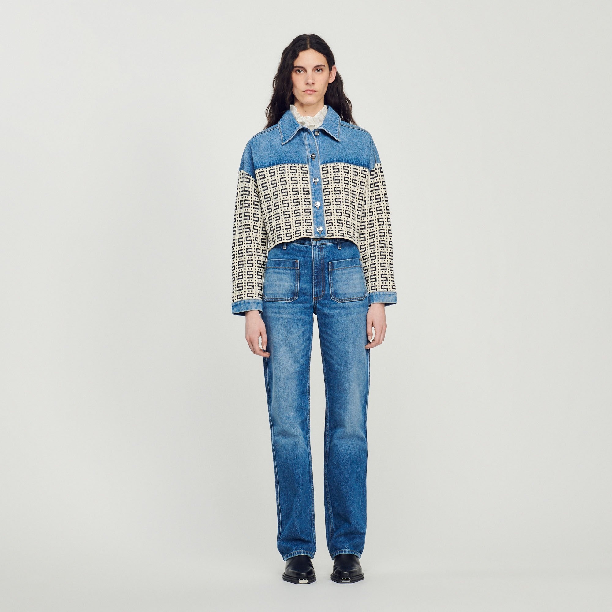 CROPPED DENIM COATIGAN - 3