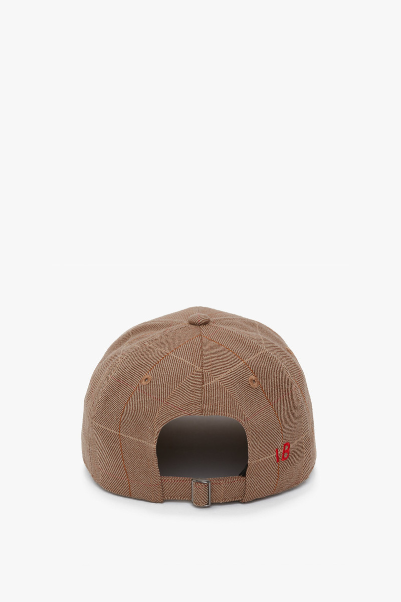 Exclusive Logo Cap In Camel-Multi Check 3