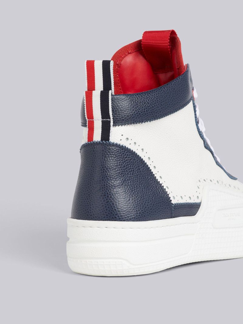 Tricolor Pebbled Calfskin Basketball High-top Trainer 3