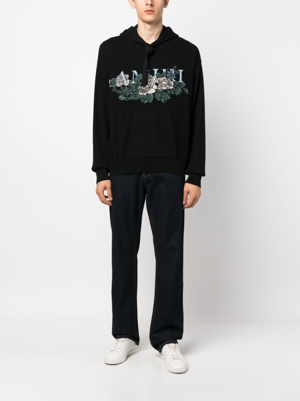 intarsia-knit logo hoodie - 2