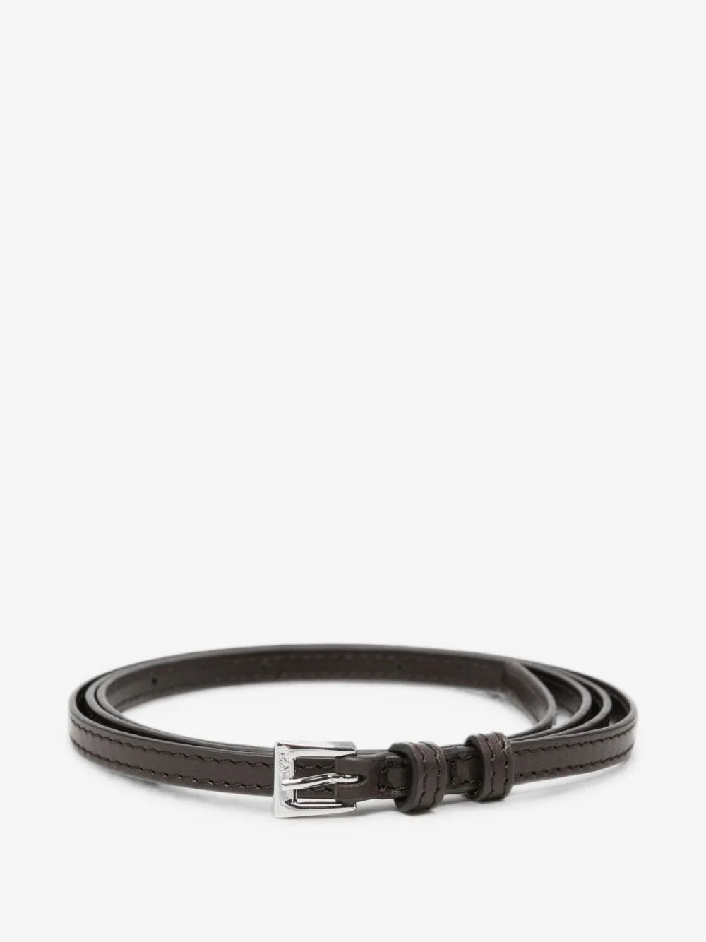 buckle-fastening leather belt - 1