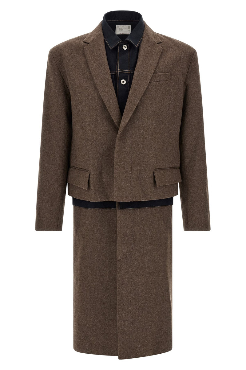 'Wool Flannel X Denim Coat' Coat 1