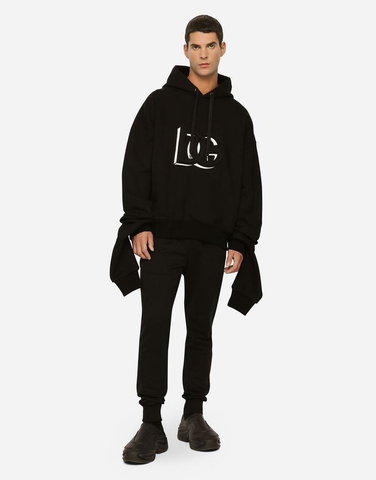 Jersey hoodie with embossed DG logo - 4