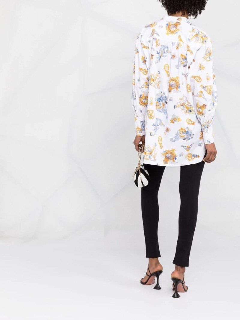 Barocco-print lace-up shirt 6