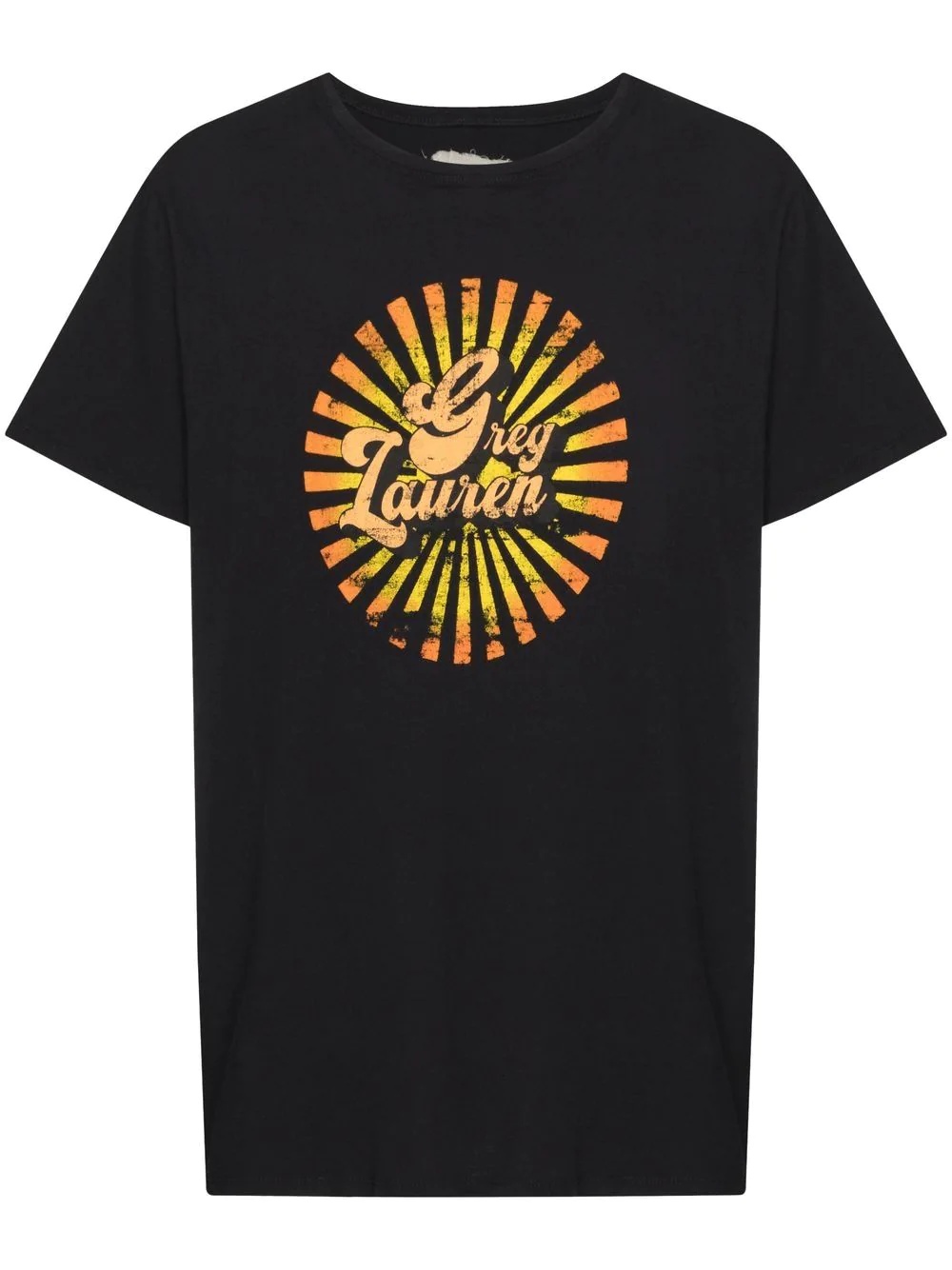 sun-print round-neck T-shirt - 1