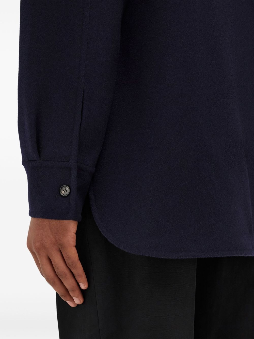 logo-plaque shirt jacket - 5