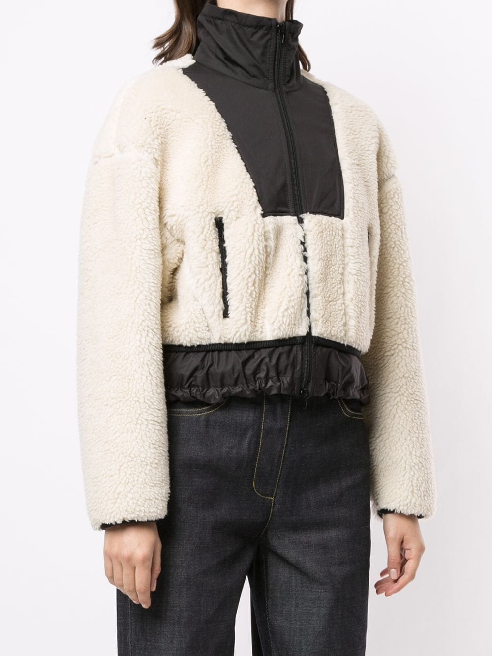 sherpa bonded cropped jacket - 3