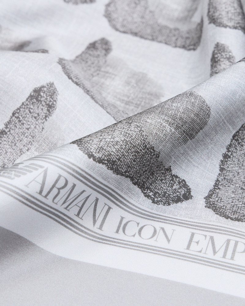 EMPORIO ARMANI SILK FOULARD WITH ICON PRINT outlook