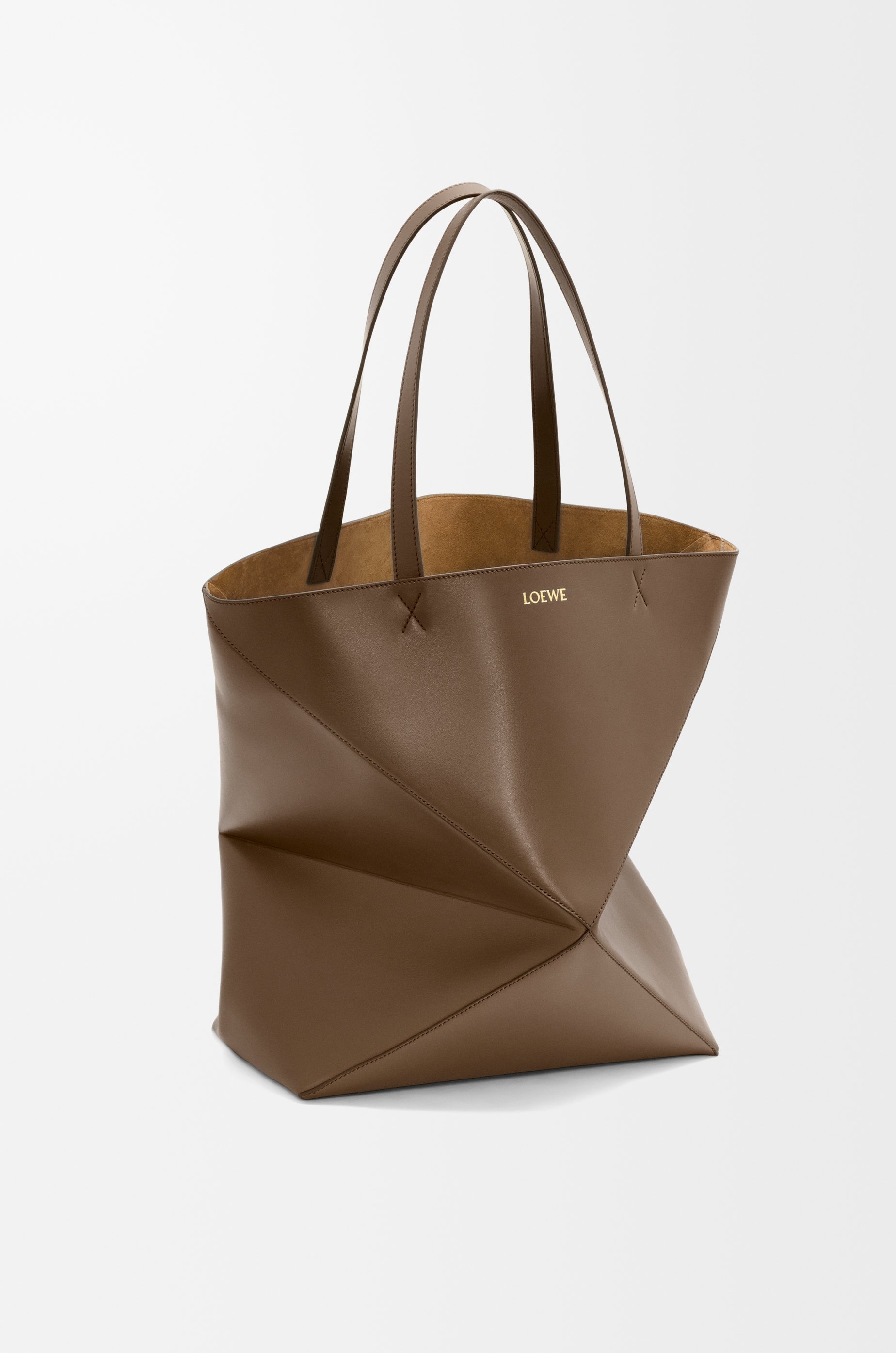 Large Puzzle Fold Tote in shiny calfskin - 2