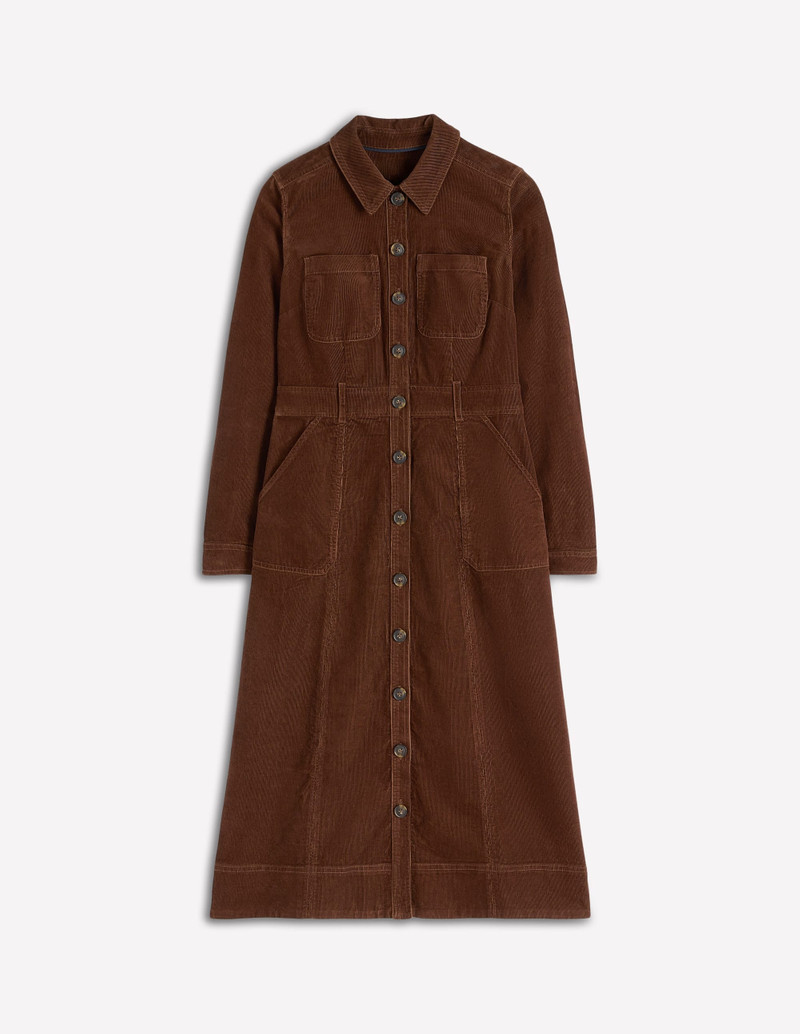 Amanda Cord Midi Dress-Raw Umber 1