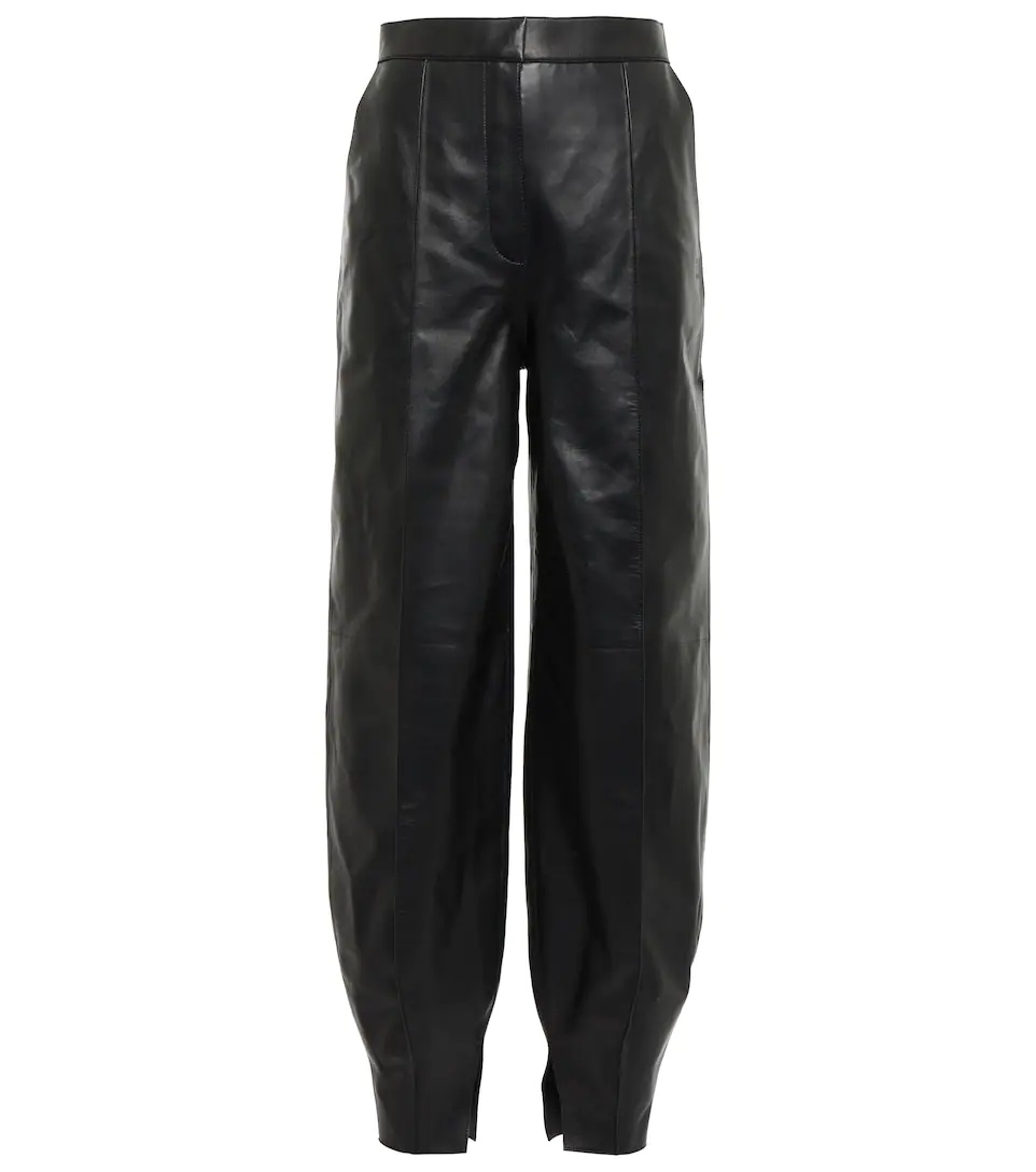 High-rise balloon leather pants - 1