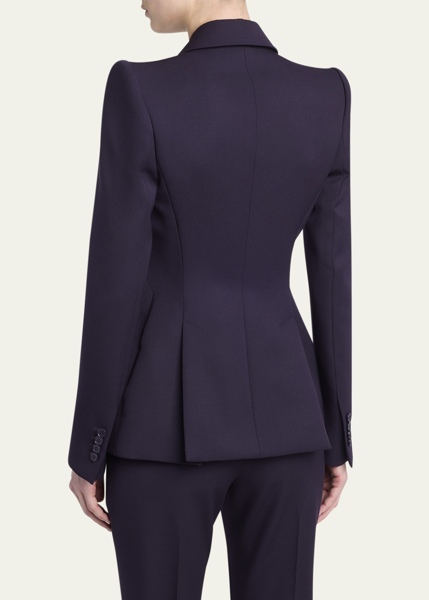 Grain De Poudre Wool Single-Breasted Blazer - 3
