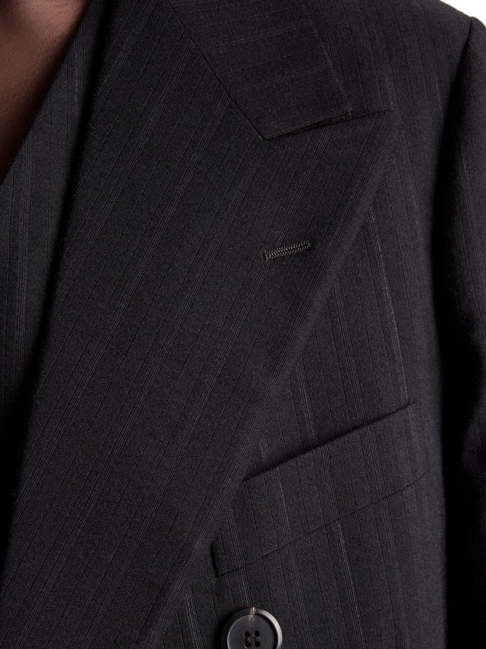 pinstripe peak-lapel jacket - 5