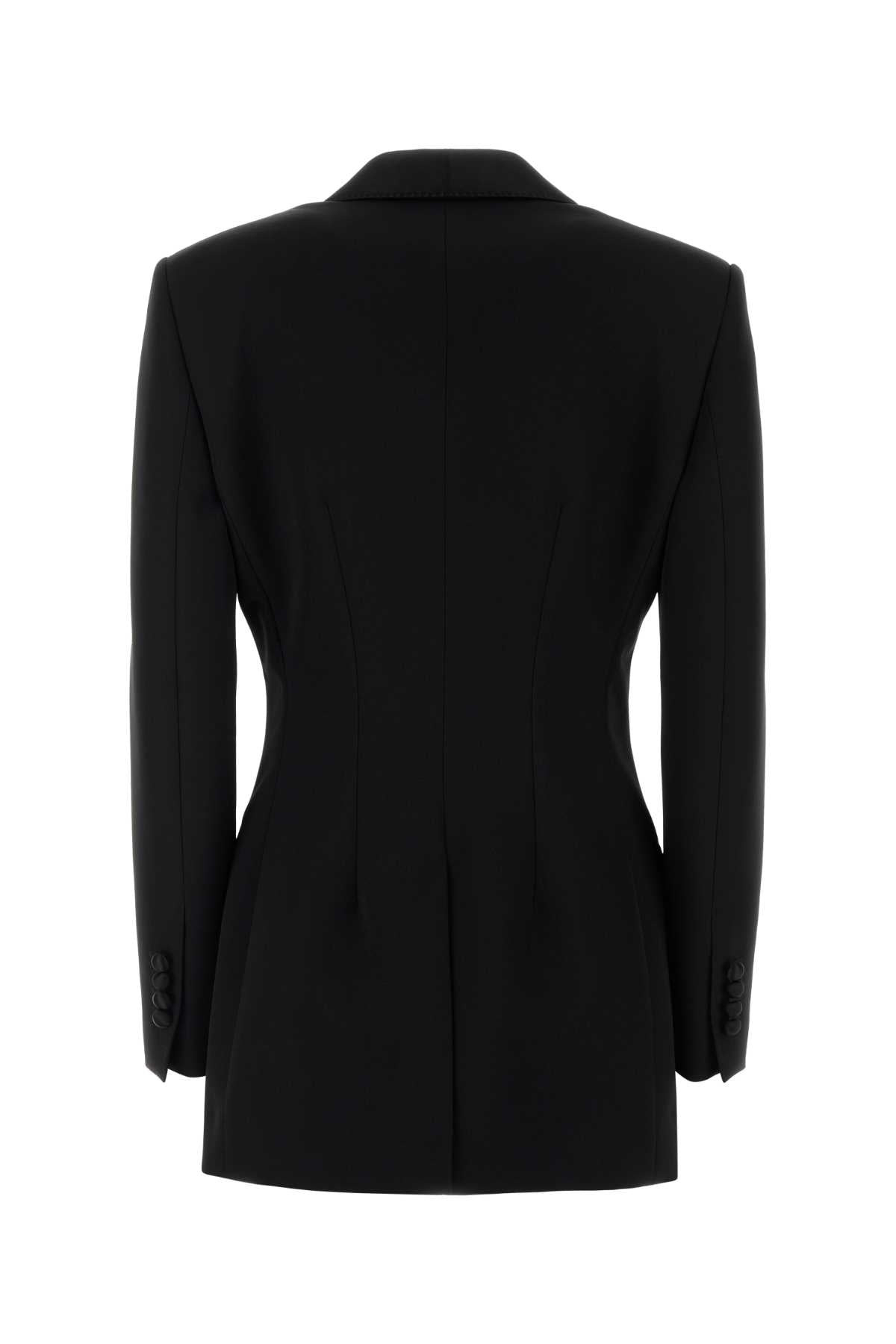 Dolce & Gabbana Women Black Stretch Wool Blend Blazer - 2