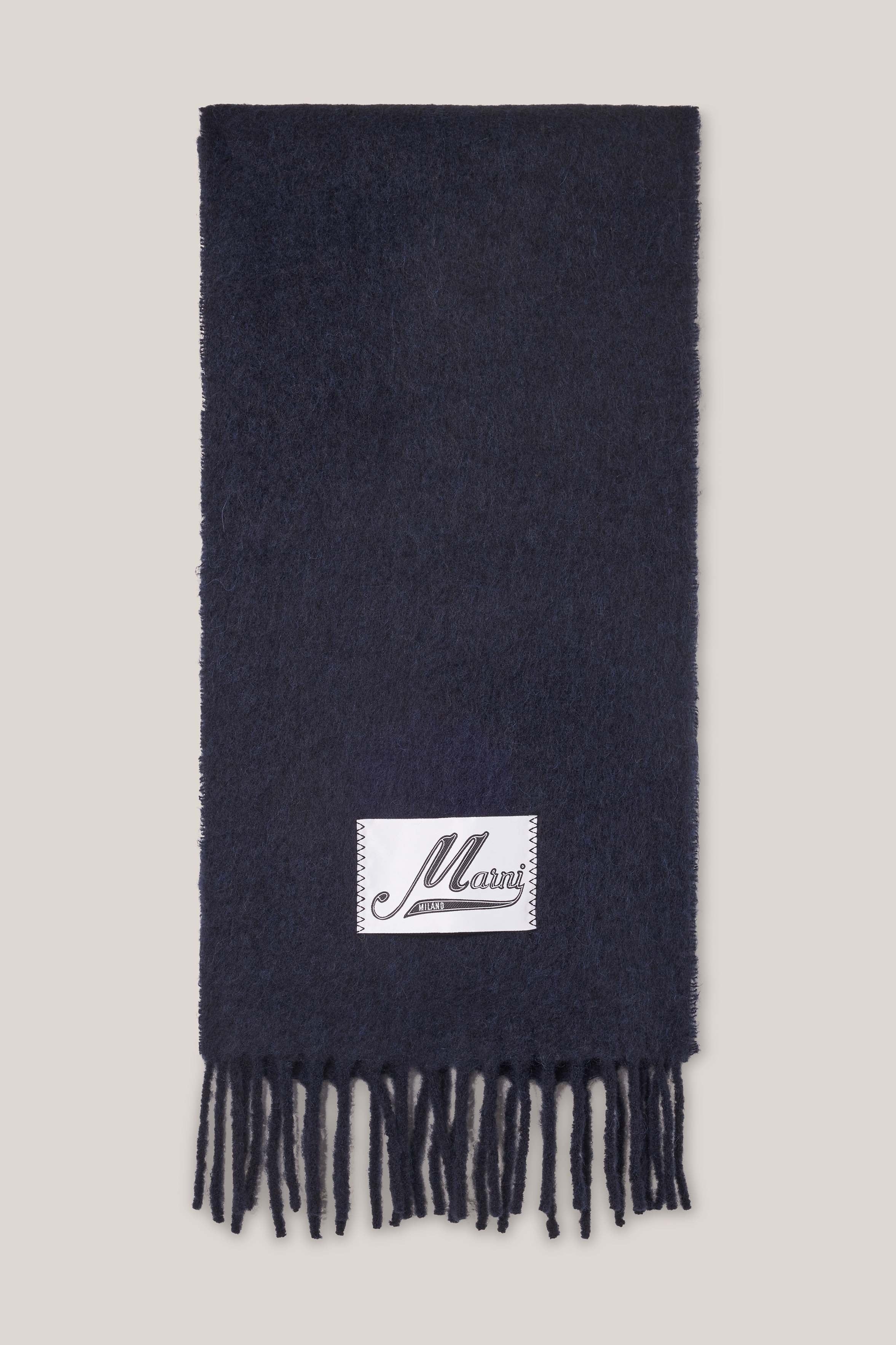 Alpaca-Blend Blue Scarf - 2