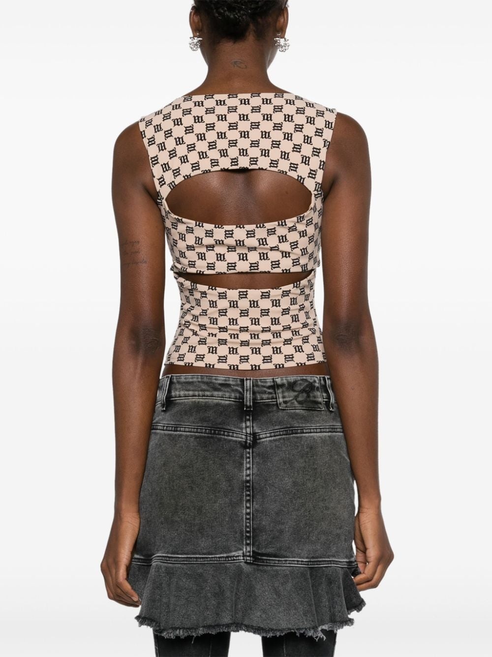 monogram-pattern tank top - 4