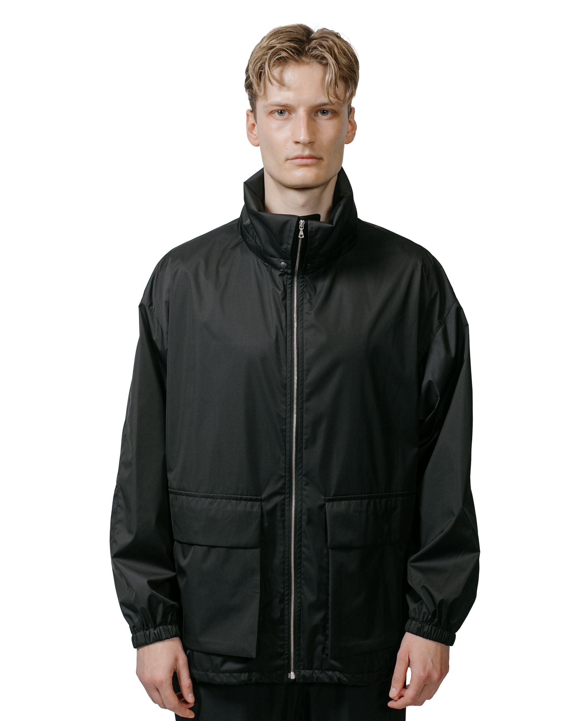AURALEE Hard Twist Polyester Satin Laminate Zip Blouson