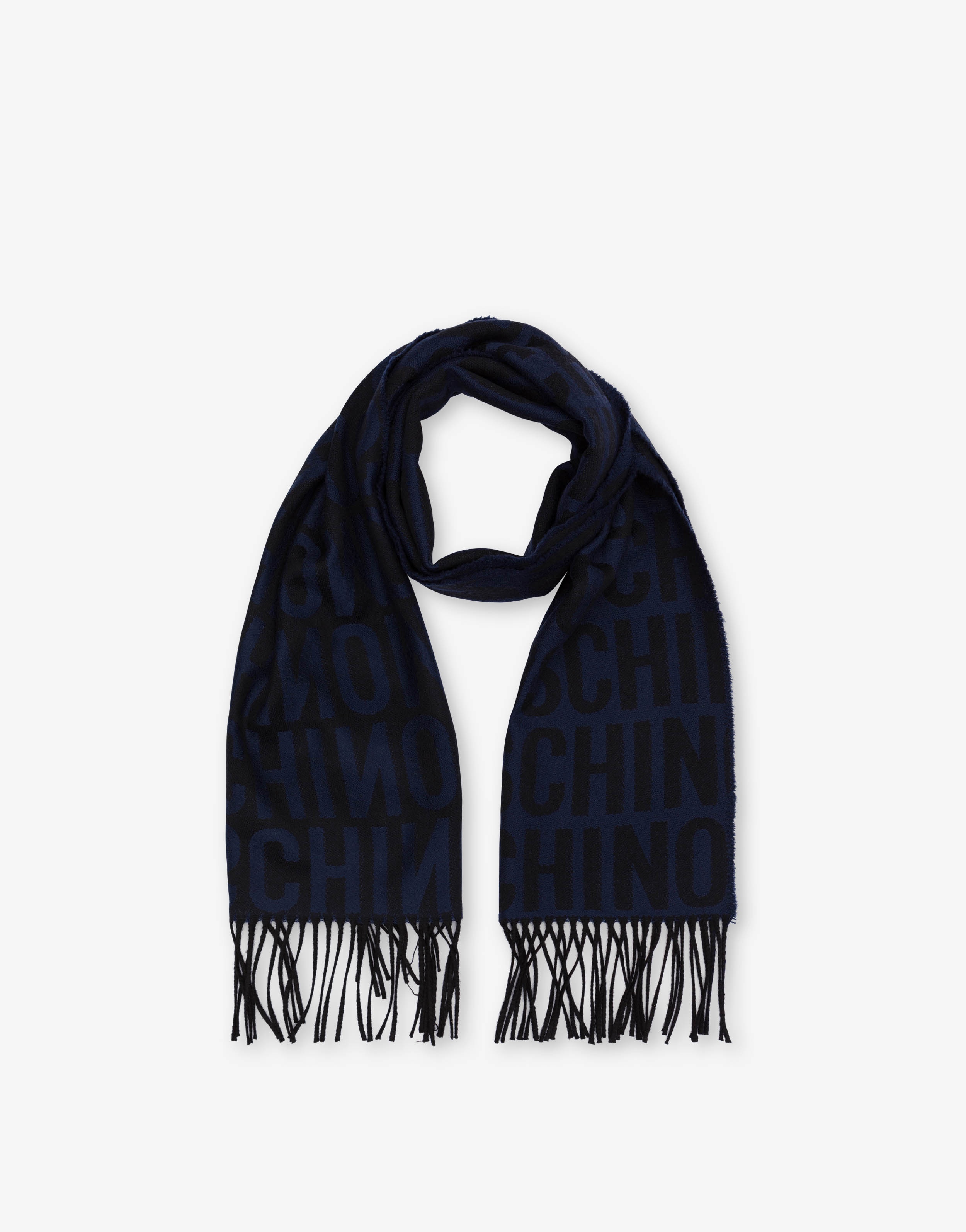ALL OVER LOGO WOOL SCARF - 2