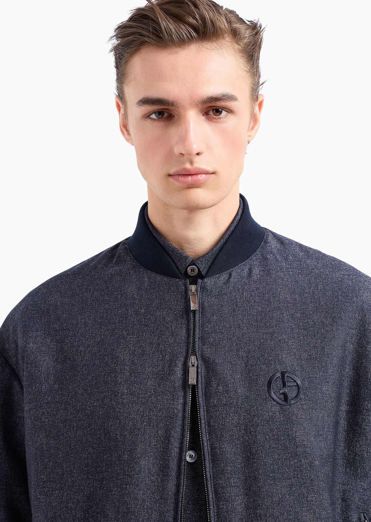 Denim Collection blouson in virgin wool, viscose and silk - 5