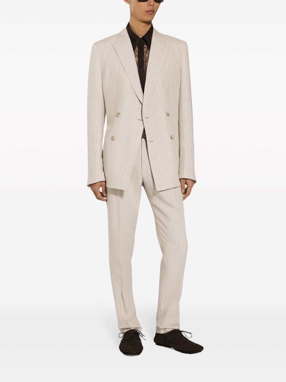 tailored linen trousers - 3