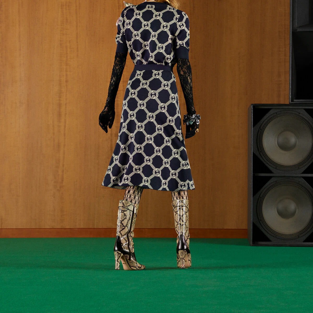 Reversible GG wool jacquard skirt - 8