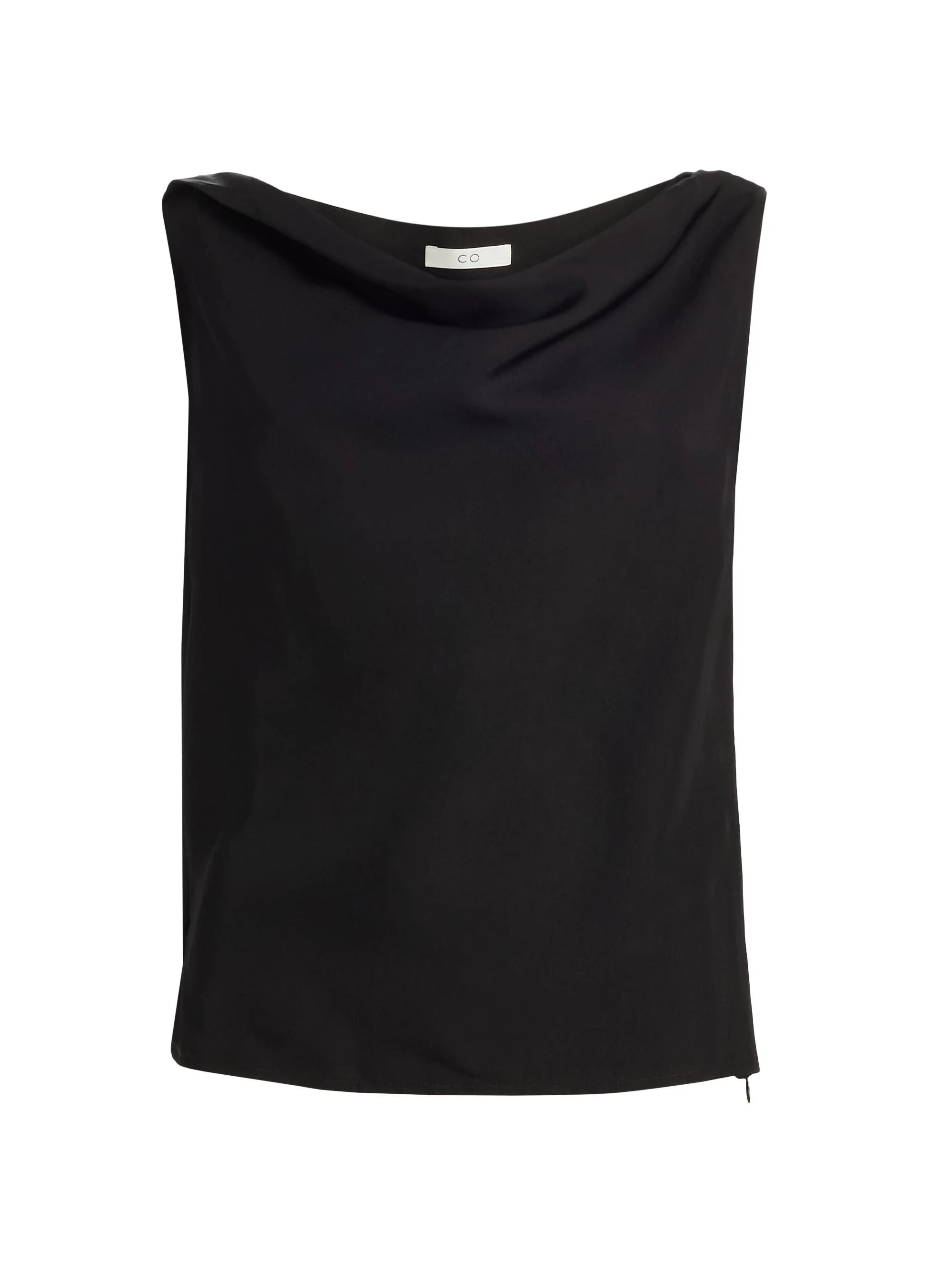 Women's Draped One-Shoulder Top - Black - 1