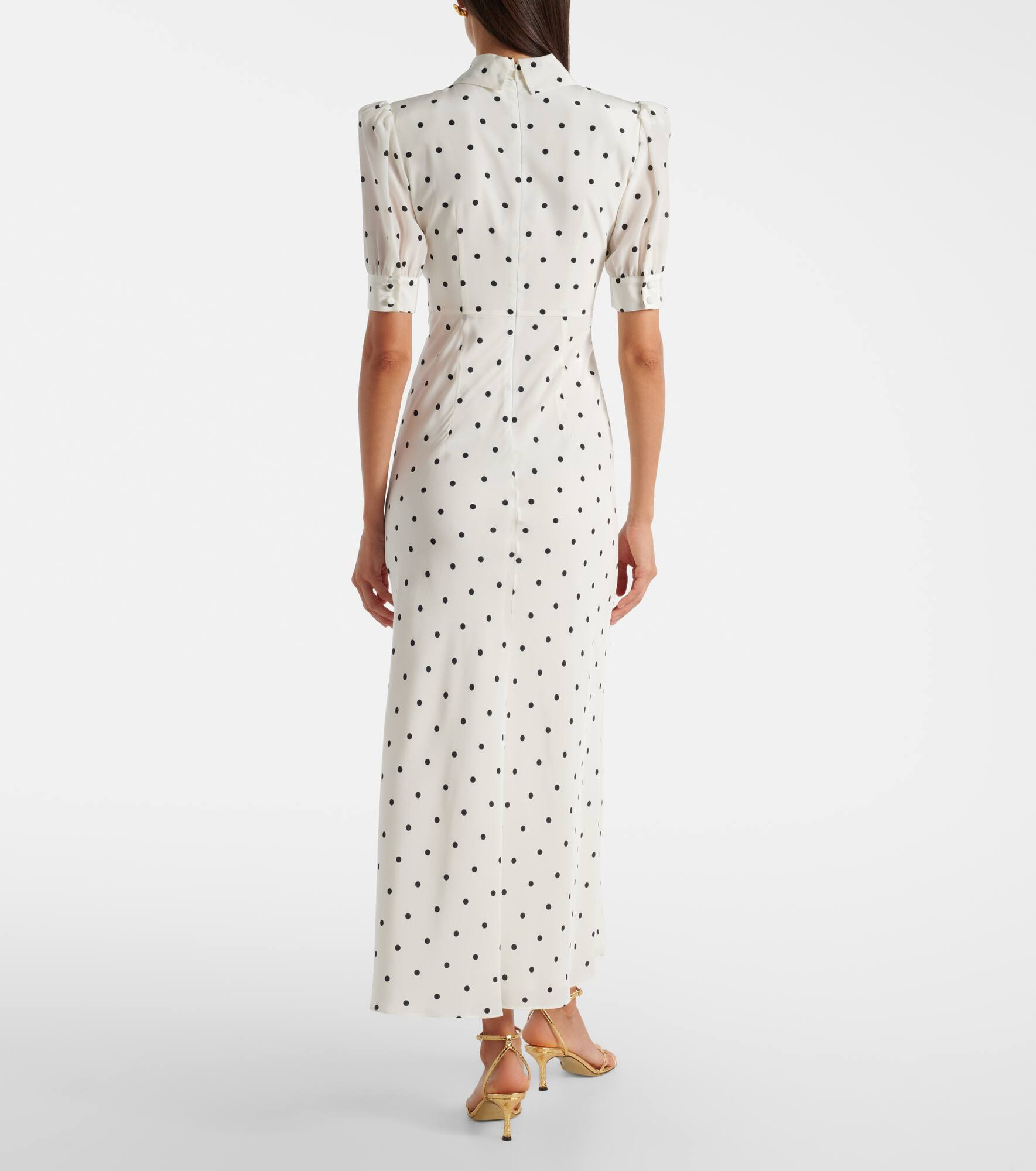 Polka-dot silk midi dress - 3