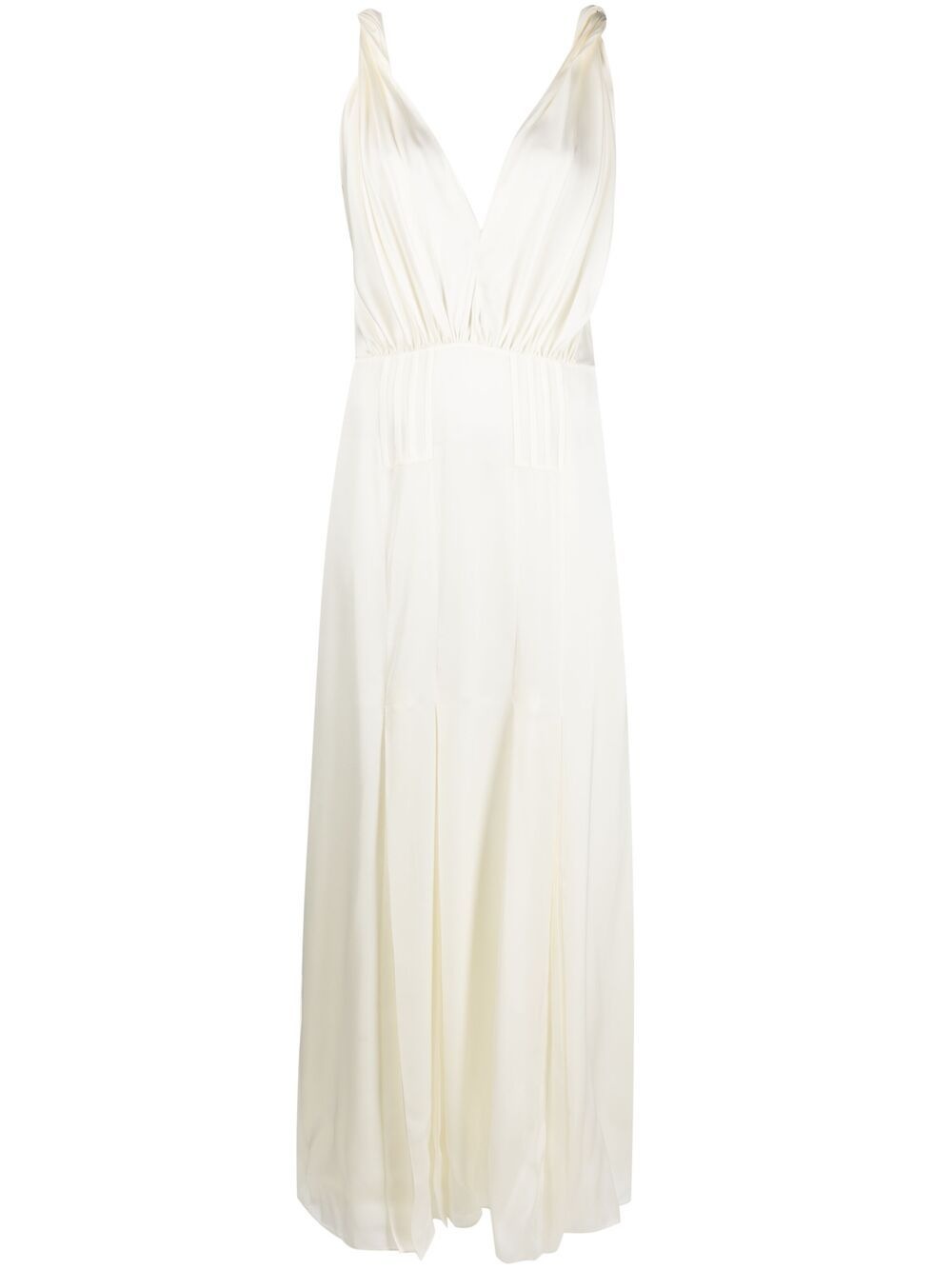 pleated silk maxi dress - 1