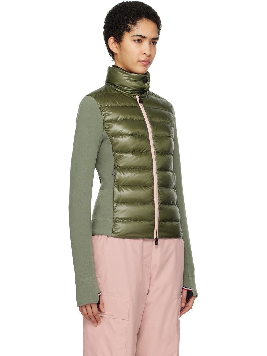 Green Padded Zip-Up Down Jacket - 2