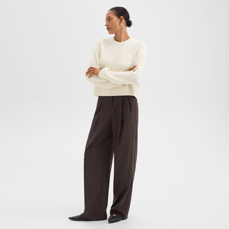 Double Pleat Pant in Sleek Flannel 2