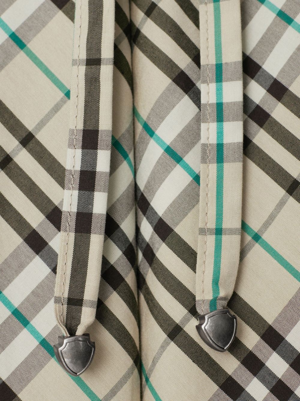 check-pattern cotton trousers - 5