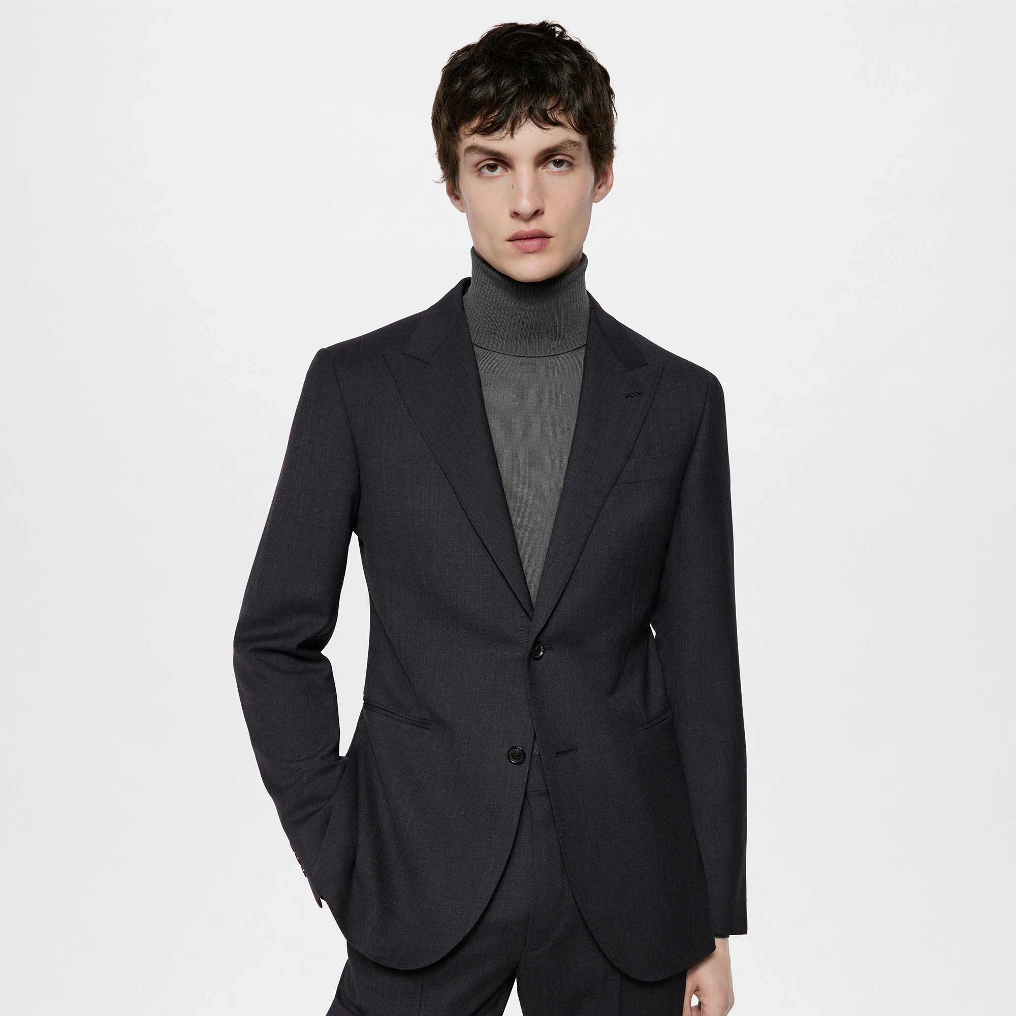 Single-Breasted Wool Blend Pont Neuf Suit - 5