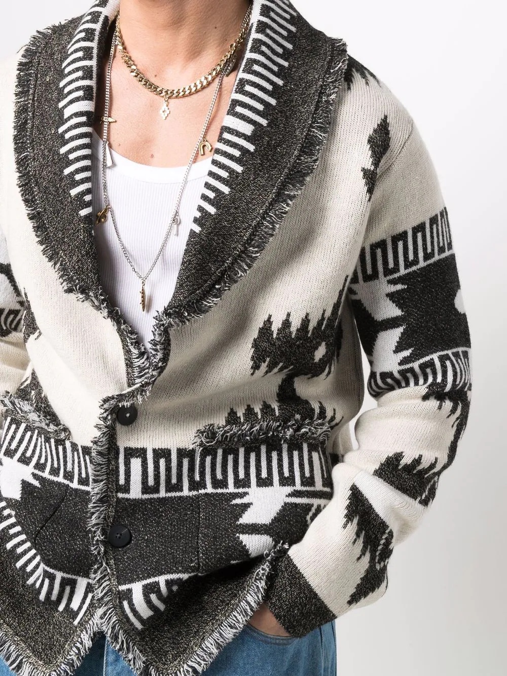 Icon jacquard knitted cardigan - 5