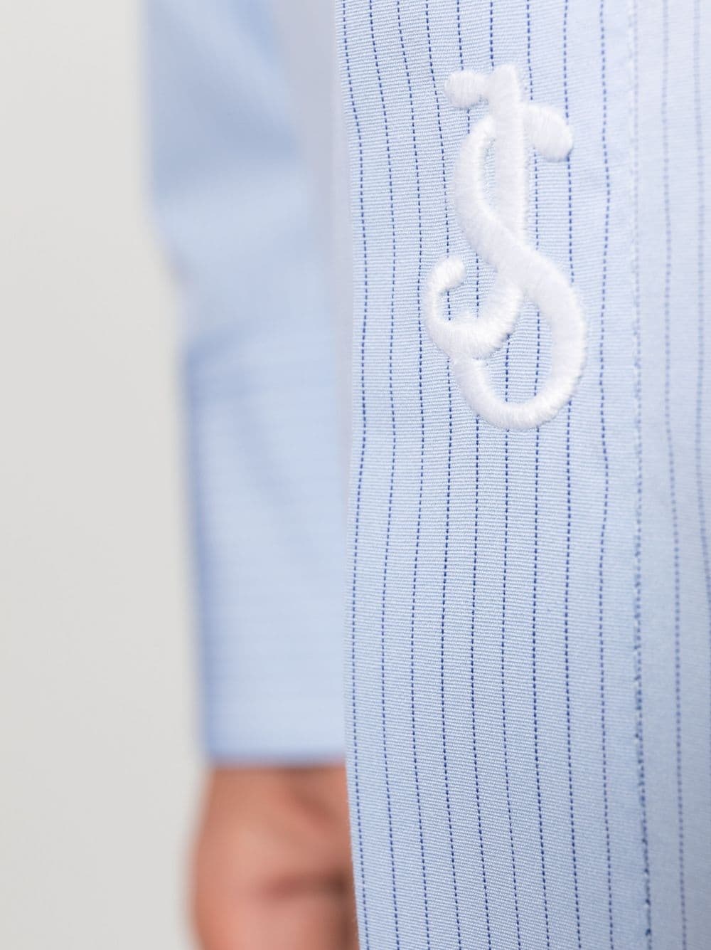 logo-embroidered pinstripe shirt - 5