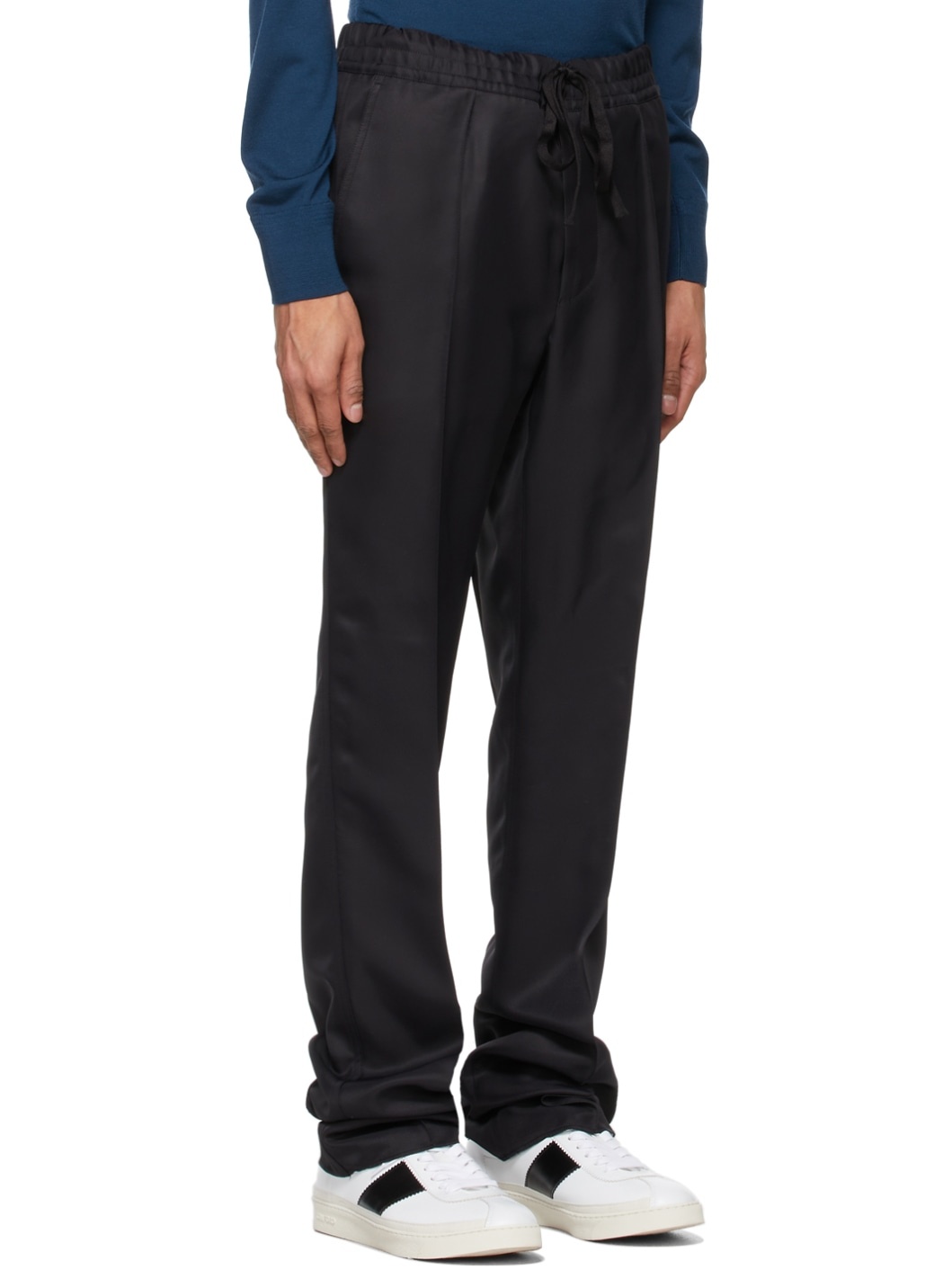 Black High-Shine Atticus Trousers - 2
