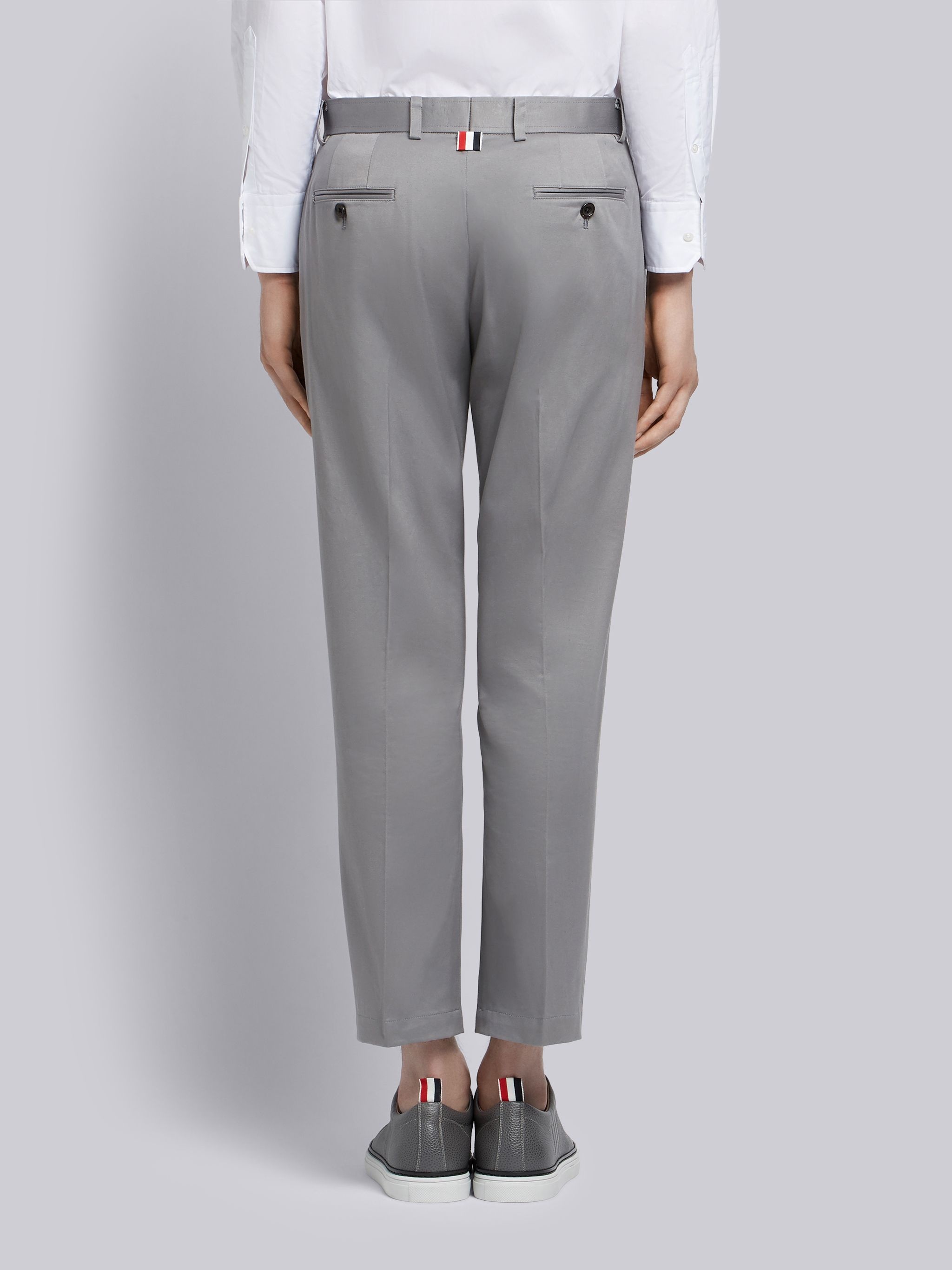 Medium Grey Cotton Twill Unconstructed Chino Trouser - 3