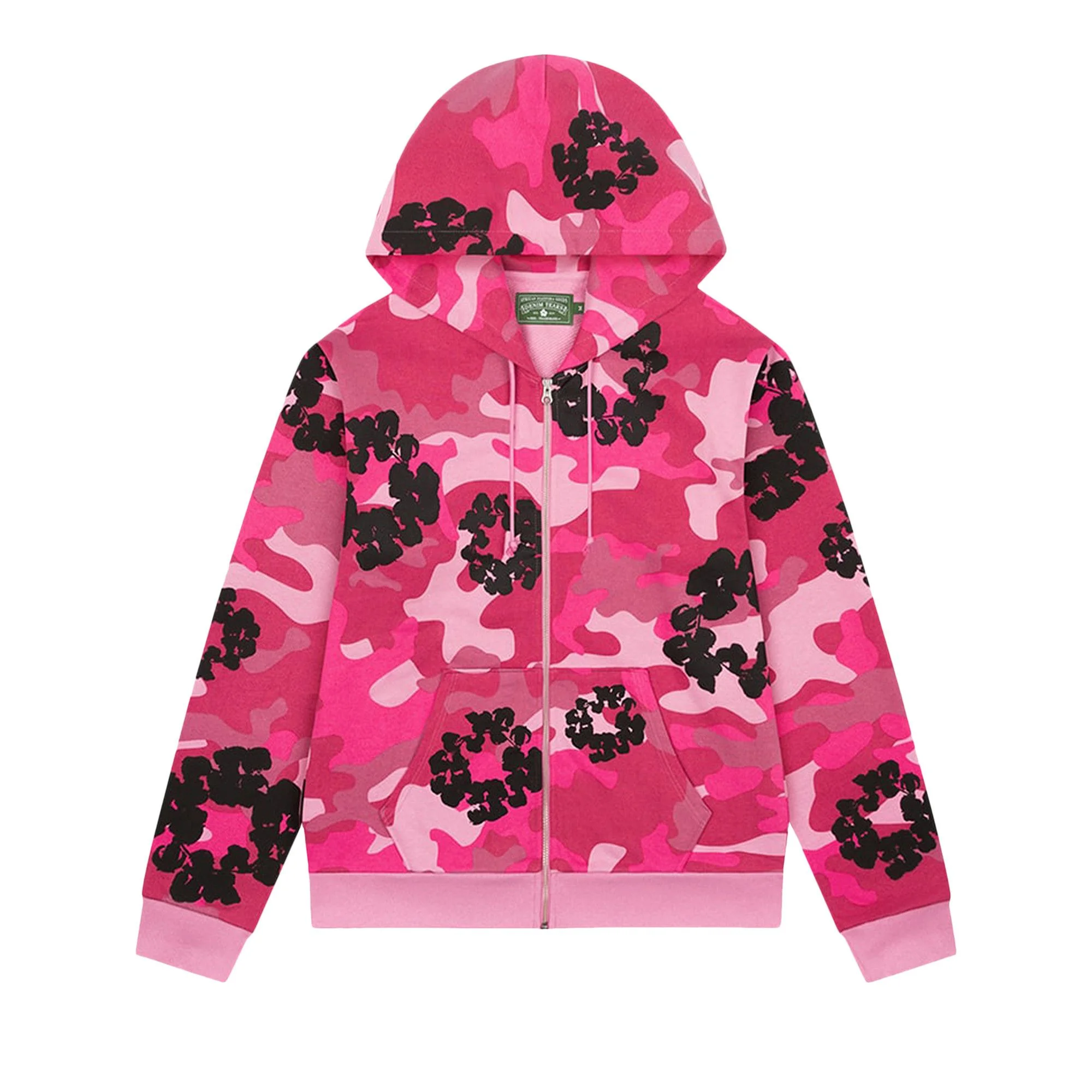 Denim Tears The Wreath Zip Hoodie 'Pink Camo' - 1