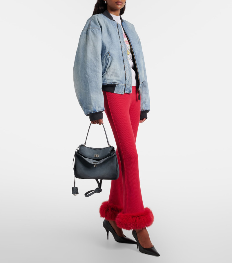 BALENCIAGA Rodeo Small suede top-handle bag outlook