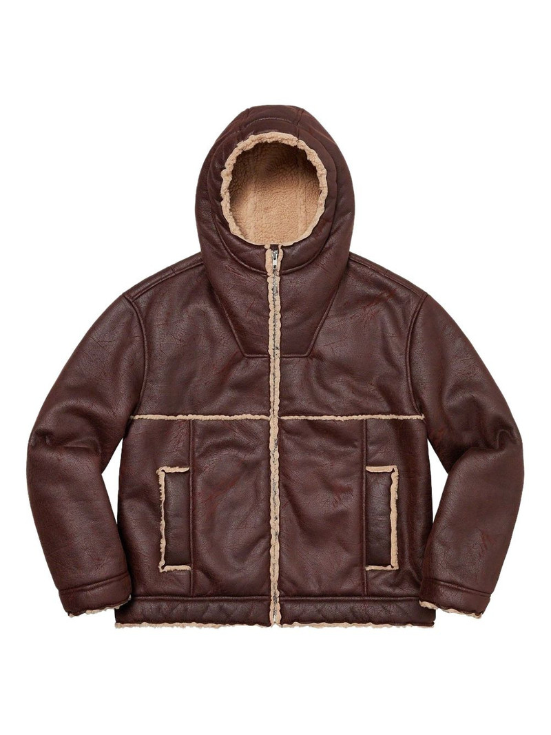 faux-shearling hooded jacket - 1