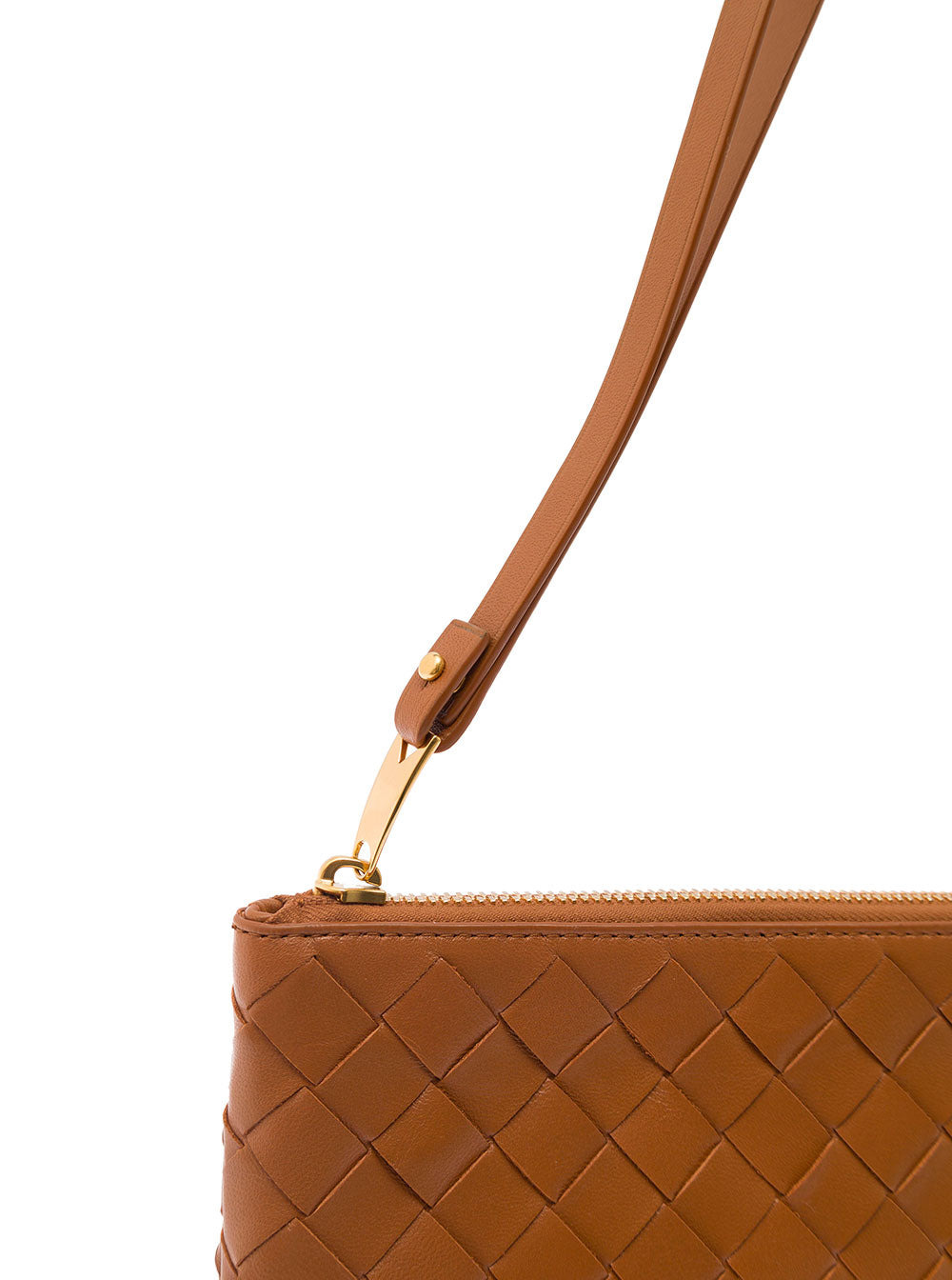 Bottega Veneta Women Brown Pouch With Wrist Strap In Intreccio Leather Woman - 3